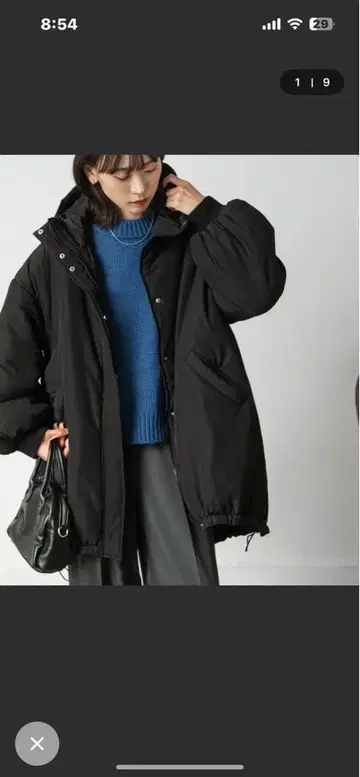 새상품급 Chillfar 블랙 오버 사이즈 블루종 점퍼 아우터