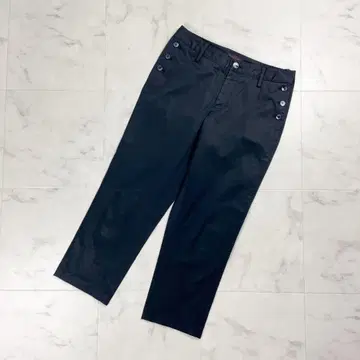 요시에 이나바 사이드 버튼 디자인 슬랙스 팬츠 블랙 11*HD1268