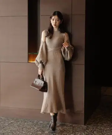 rirandtrue 4WAY 케이블 원피스SET 모카