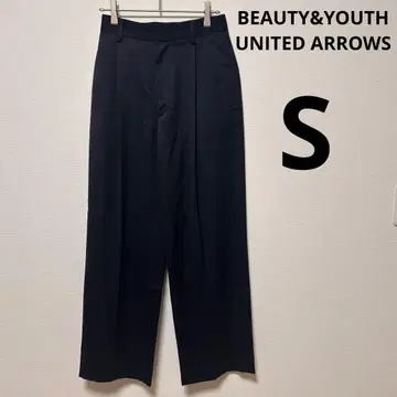 BEAUTY&YOUTH 유나이티드 애로우즈 새틴 턱 와이드 팬츠 S