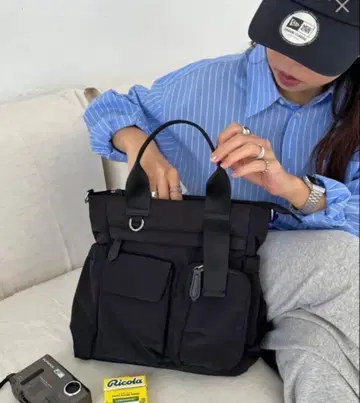 DISCOAT 유틸리티 퍼프 토트백 블랙