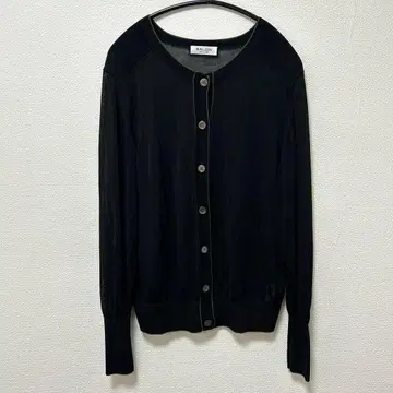 SALON adam et rope 시어 크루넥 가디건 블랙