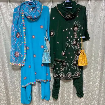 럭셔리 장식! 살와르 카미즈 6점! 덤 포함!