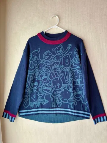 올레볼레 브라 푸쿠레 자카드 니트 네이비