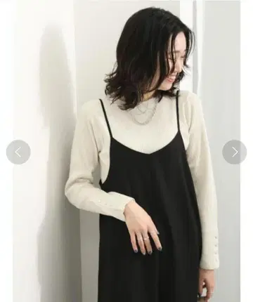 Samansa Mos2 소매 버튼 리브 니트 풀오버