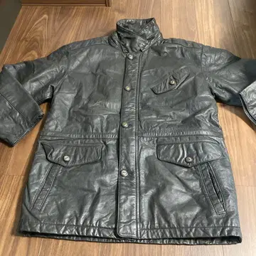 윈체스터 가죽 자켓 충전솜 집업 카우 가죽 M 블랙