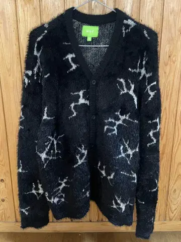 HUF 가디건 블랙/화이트 무늬