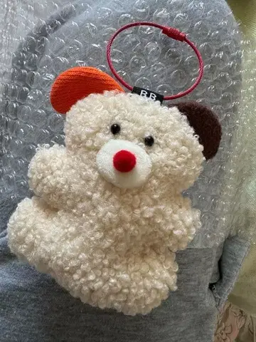 곰 모양 키링 복슬복슬