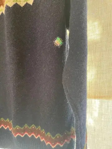 노르딕 무늬 네이비 긴팔 스웨터