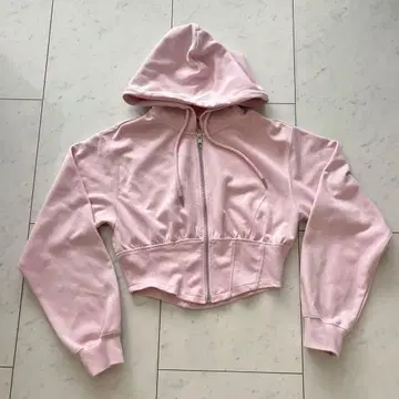 핑크 코르셋 후드티