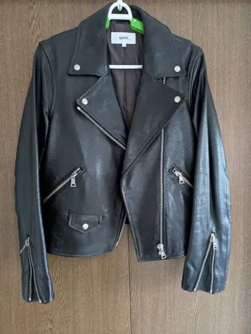 블랙 가죽 더블 라이더 자켓 (사이즈 3)