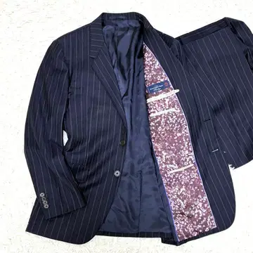 새상품급 폴스미스 제냐 수트 셋업 스트라이프 네이비 2B M 사이즈