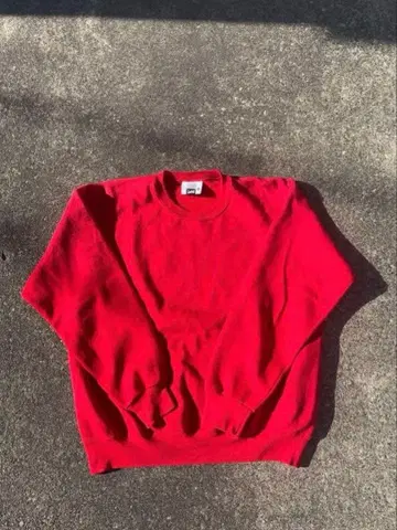 90s 리 맨투맨 USA제 블랭크 무지 노멀 코어 빨간색