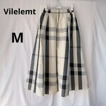 Vilelemt 체크 무늬 플레어 스커트 [ M ]