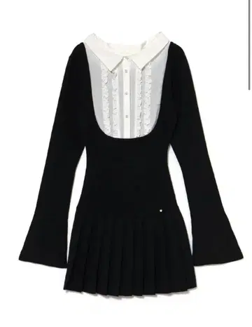 andmary Lotta frill mini dress black