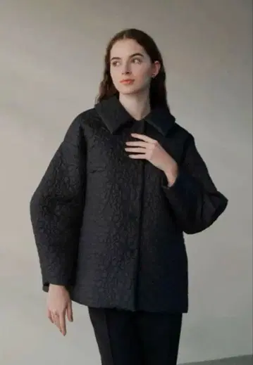 ohga 플라워 퀼팅 코트 자켓 블랙 S 거의 미사용