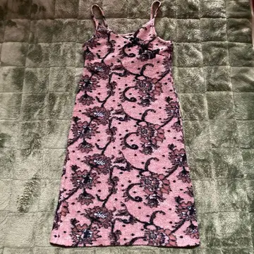 VI V A YOU 플라워 프린트 베이지 원피스