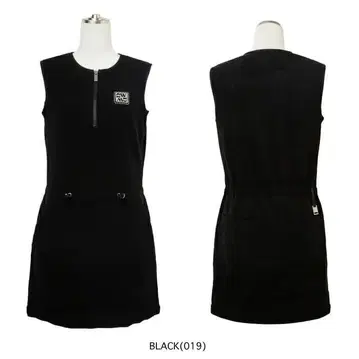 가을/겨울 새상품 댄스 위드 드래곤 울 혼방 하프 지퍼 원피스 BK