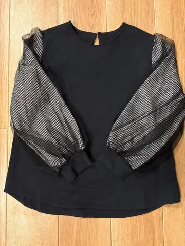 &LOVE 하운드투스 체크 튤 레이어드 상의 3L