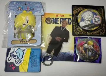 원피스 무기와라 스토어  캔뱃지 USJ 봉제 인형 상디 세트