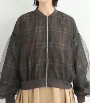 새상품 [ HUNCH*나츄란 구매 튤 시어 체크 블루종 ]