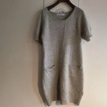 BEAUTY & YOUTH 그레이 니트 원피스 반팔