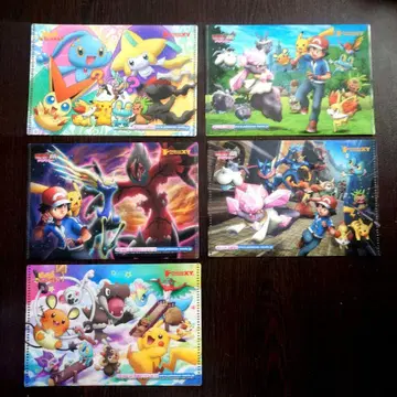 포켓몬 포켓몬 더 무비 XY 미니 클리어 파일 5종 남코 포켓몬빵