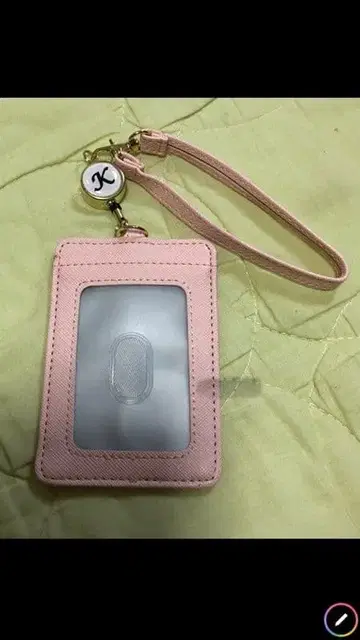 핑크 투명 창문 부착형 교통카드 지갑