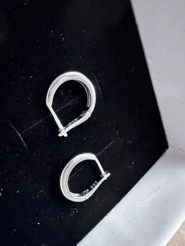 실버 925 후프 귀걸이 중형