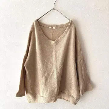 [새상품급] ICHI 이치 베이지 니트 스웨터 베이지 v넥 일본제