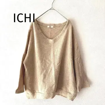 [새상품급] ICHI 이치 베이지 니트 스웨터 베이지 v넥 일본제