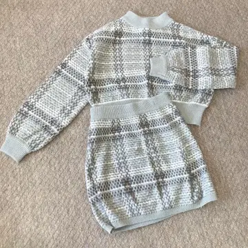 oneway 블루 x 그레이 니트 셋업 프리 사이즈