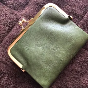 그린 컬러 가죽 코인 케이스 동전 지갑