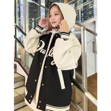 MURUA 오버 바시티 자켓 블랙