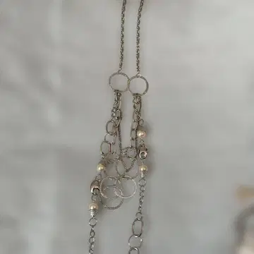 실버 펄 롱 목걸이