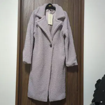 미사용 새상품 푸들 퍼 롱 코트 그레이