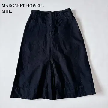 새상품급 MHL 코튼 린넨 롱 스커트 블랙 S 두꺼운 원단