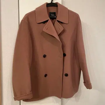 Theory 울 캐시미어 더블 페이스 피 코트 리버 코트 정가 7만