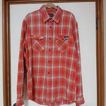 VOLCOM 빨간색 체크 무늬 긴팔 셔츠 M