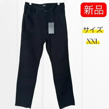 [새상품] 스트레치 레귤러 핏 테이퍼드 치노 팬츠 블랙 XXL