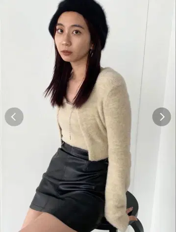 EMODA 샤기 컴팩트 트윈 세트 프리 사이즈 아이보리