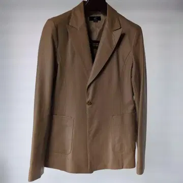 베이지 가죽 자켓 싱글 버튼