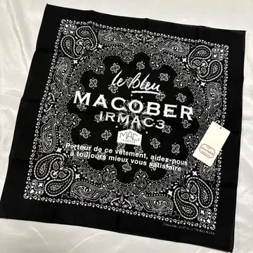 새상품 레어 미국제 하바행크 반다나 MACOBER 페이즐리 BK