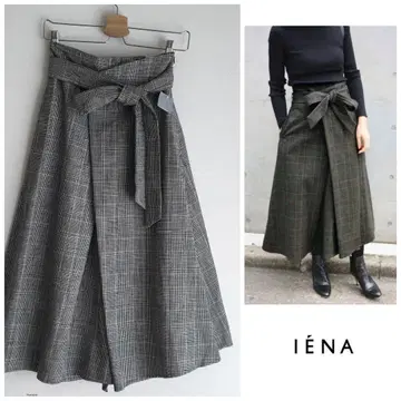 새상품 이에나 x 클래시 미모레 글렌체크 볼륨 스커트
