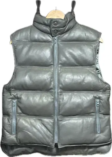 90s 00s 필립 모네 가죽 다운 베스트 프랑스 프렌치 대만제