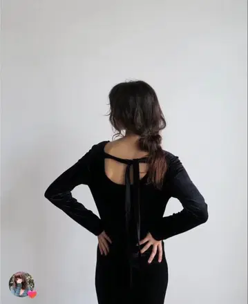 miiesmiim 벨벳 벨로아 롱 원피스 핑크