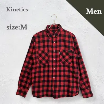 키네틱스 플란넬 셔츠 캐주얼 셔츠 체크 패턴 빨간색 가을/겨울 레귤러