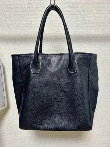 마르코 비안치니 블랙 가죽 토트백