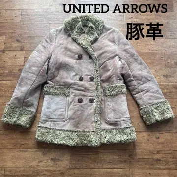 UNITEDARROWS 돈피 무스탕 코트 더블 브레스트