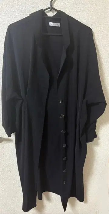 블랙 롱 코트 (원단 얇음)